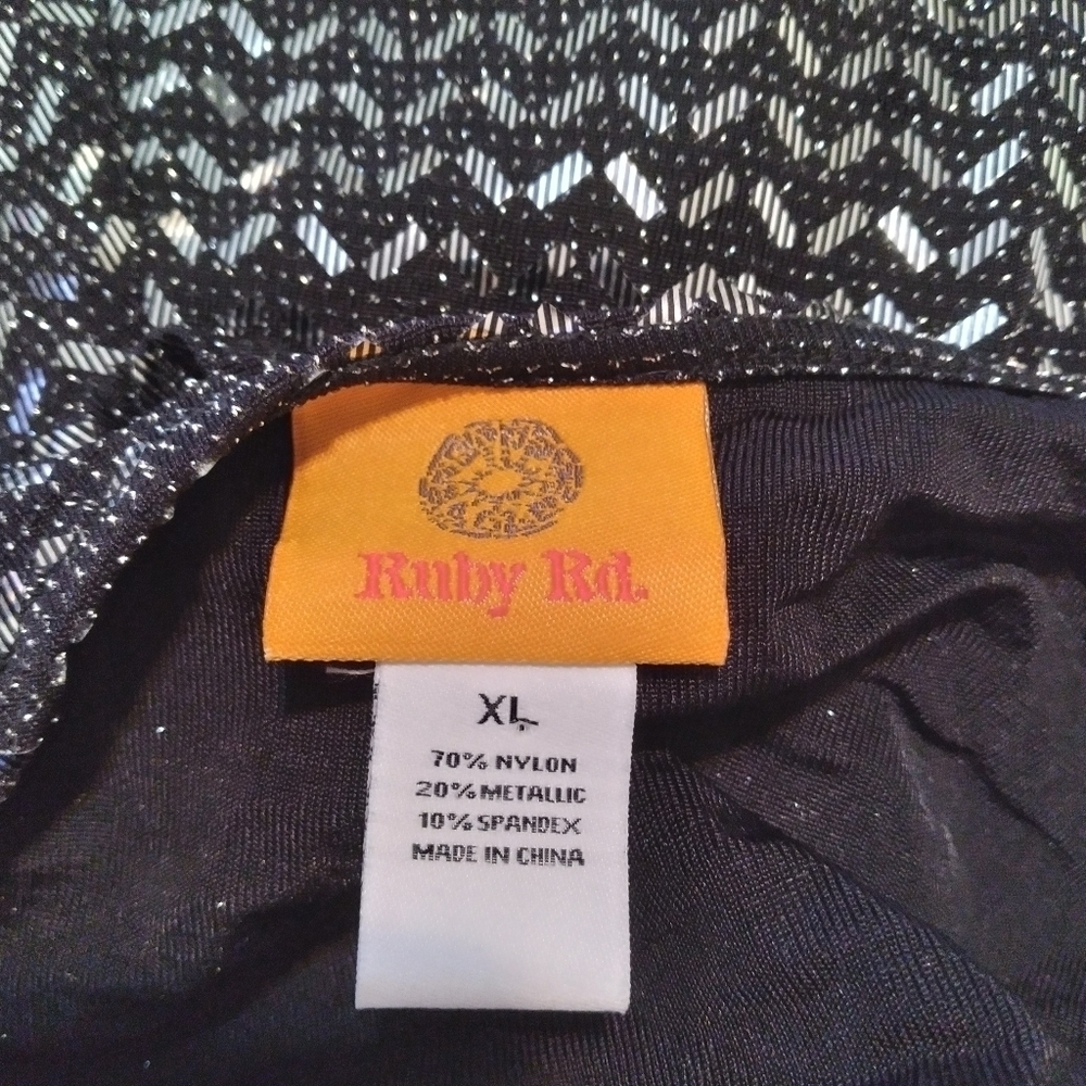 Black/Silver Rectangle Sequins Top, by Ruby Rd. - Picture 4 of 4